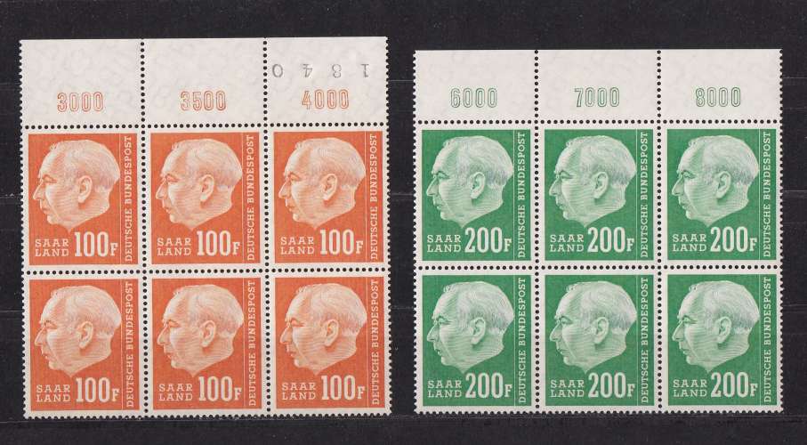 ALLEMAGNE SARRE  Y/T   n° 408/410    neuf **   1957