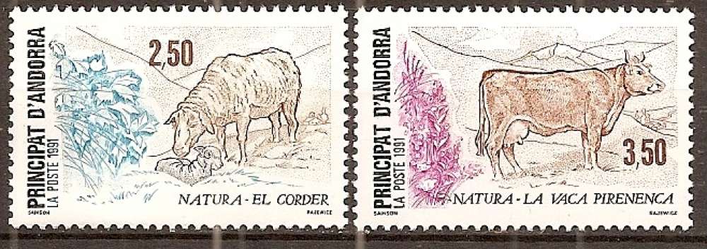 andorre français ... n° 405/406  neufs** ... 1991