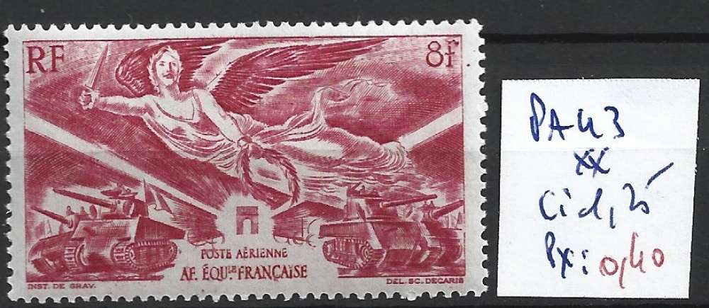 AFRIQUE EQUATORIALE FRANCAISE PA 43 ** côte 1.25 €