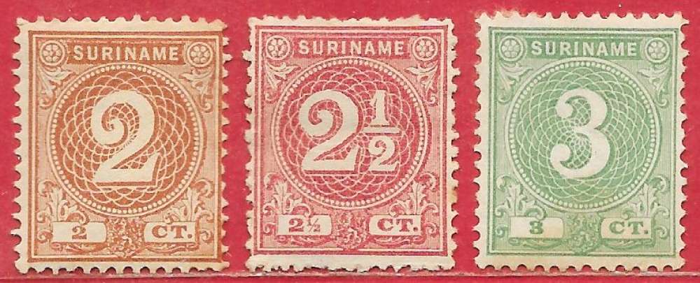 Suriname n°18 à/to 20 1890-92 *