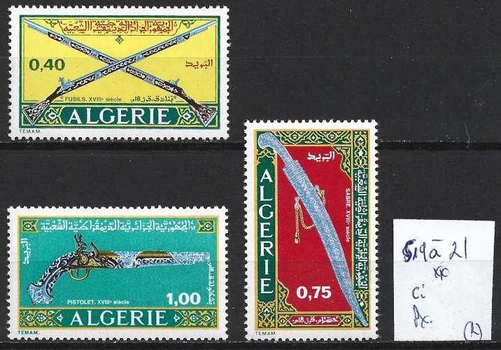 ALGERIE 519 à 521 ** côte 6.50 € ( rouille au dos )