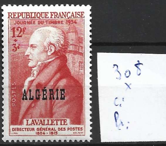 ALGERIE FRANCAISE 308 * côte 2.25 €