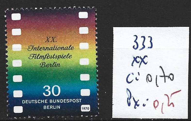 ALLEMAGNE BERLIN 333 ** côte 0.70 €