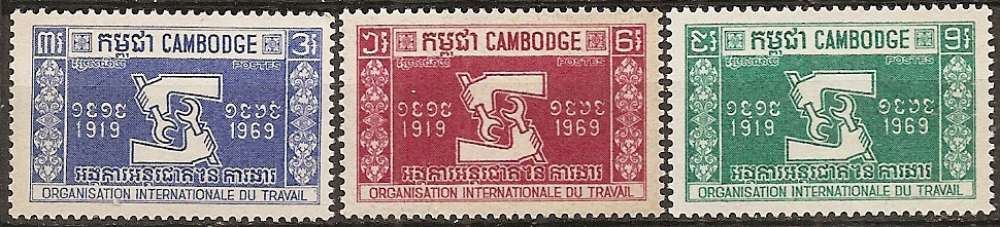 cambodge ... n° 219 à 221  neufs** ... 1969