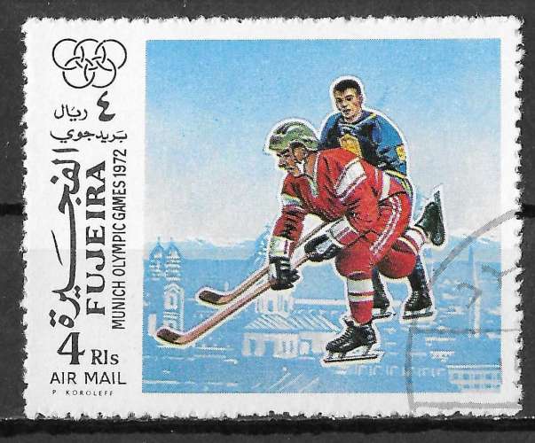 FUJEIRA 1972 - Jeux olympiques de Munich en 1972. Hockey-sur-glace - oblitéré