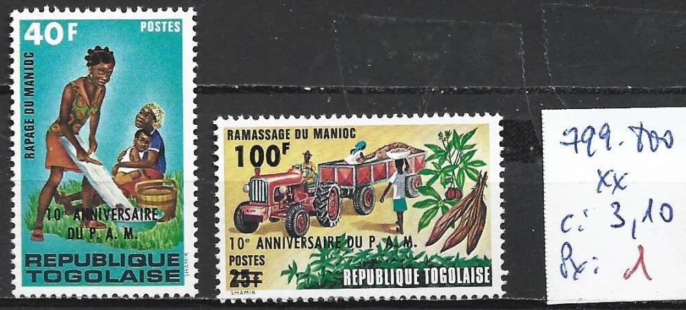 TOGO 799-800 ** côte 3.10 €