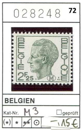 Belgique 1972 - Michel M3 -  COB M3 - ** mnh neuf - 