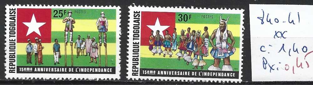 TOGO 840-841 ** côte 1.40 €