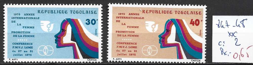 TOGO 847-848 ** côte 2 €