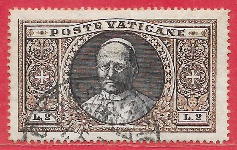 Vatican n°55 Pie XI 2L sépia & noir 1933 o