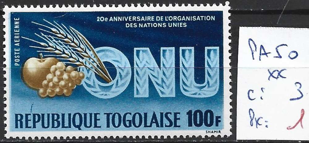 TOGO PA 50 ** côte 3 €