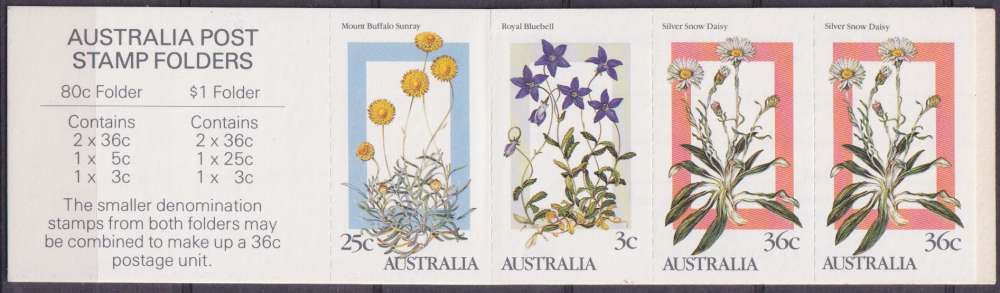 Australie Carnets 1986 Y&T C969-II plié - Plantes alpines 