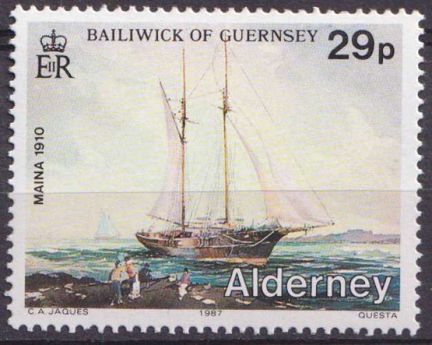 Alderney (Aurigny) 1987 Y&T 34 neuf ** - Navires en perdition 