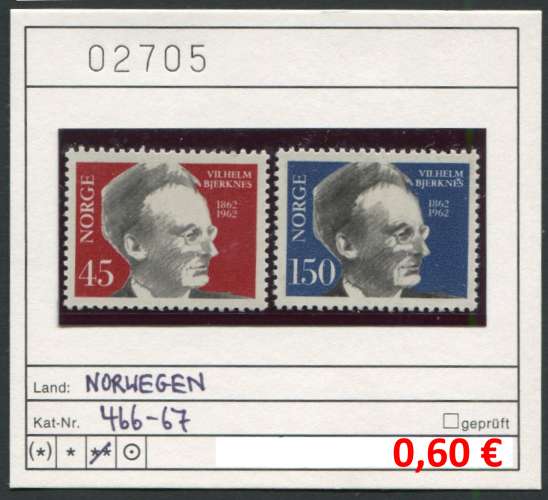 Norvège 1962  - Michel 466-467 - ** neuf mnh - 