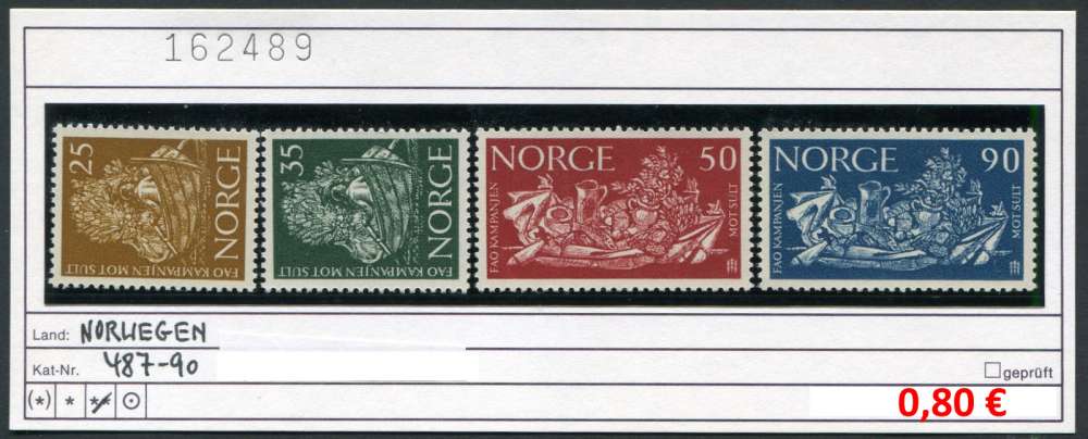 Norvège 1963  - Michel 487-490 - ** neuf mnh - 