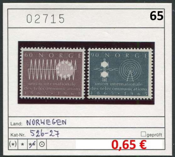 Norvège 1965  - Michel 526-527 - ** neuf mnh - 