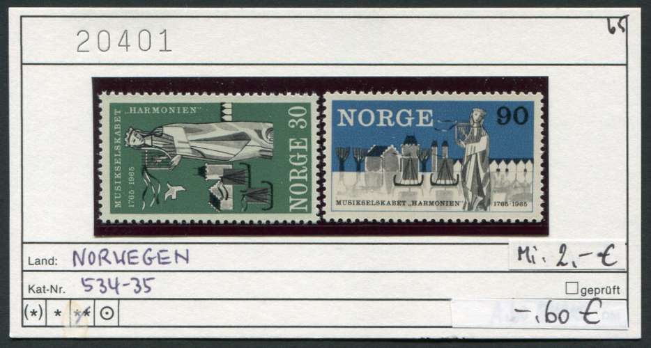 Norvège 1965  - Michel 534-535 - ** neuf mnh - 