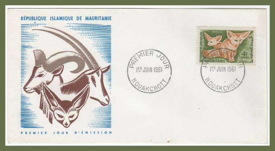 Mauritanie FDC N° 144 Fennecs 1961