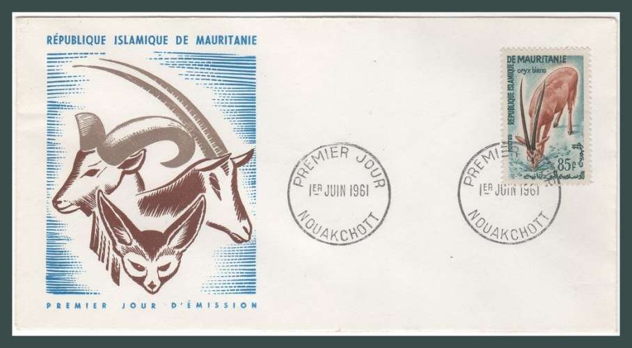 Mauritanie FDC N° 153 Oryx 1961