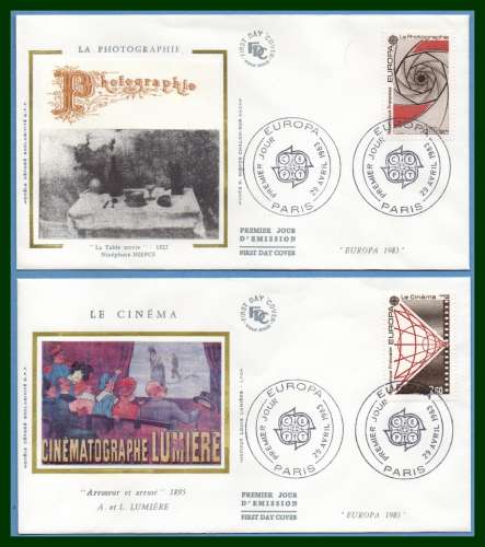  FDC soie N° 2270 2271 Europa 1983 Cinéma Photographie