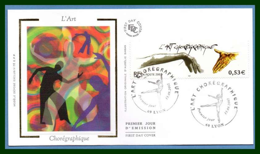 FDC soie N° 3507 Art chorégraphique 2002 Main