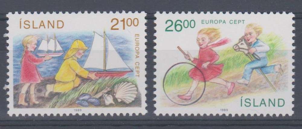 Islande 1989 654-55 ** Europa Jeux d’enfants 