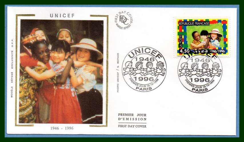 FDC soie N° 3033 UNICEF 1996 