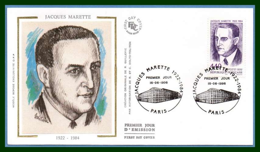 FDC soie N° 3015 Jacques Marette 1996 Résistant Guerre 39-45