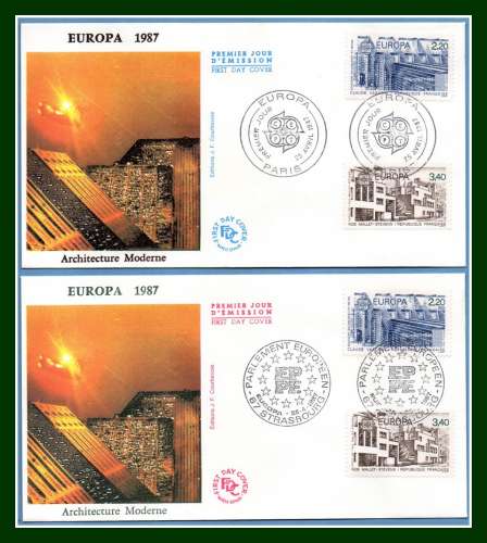  FDC N° 2471 2472 Europa 1987 Paris + Strasbourg