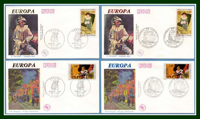  FDC N° 1840 1841 Europa 1975 Paris + Strasbourg (cote 16 €)