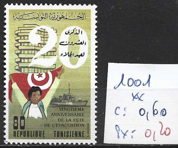 TUNISIE 1001 **  côte 0.60 €