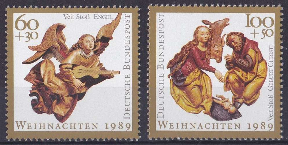 ALLEMAGNE RFA 1989 NEUF** MNH N° 1274 1275 Noël