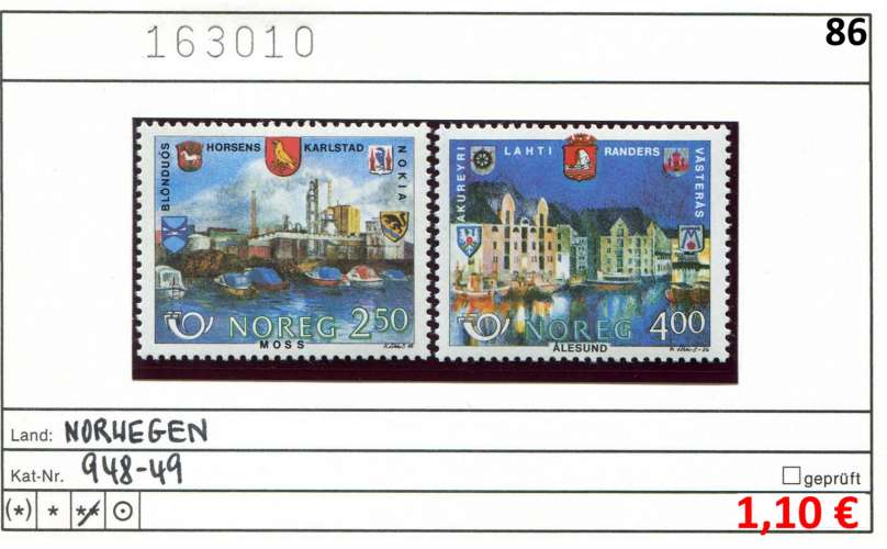 Norvège 1986  - Michel 948-949 - ** neuf mnh - 