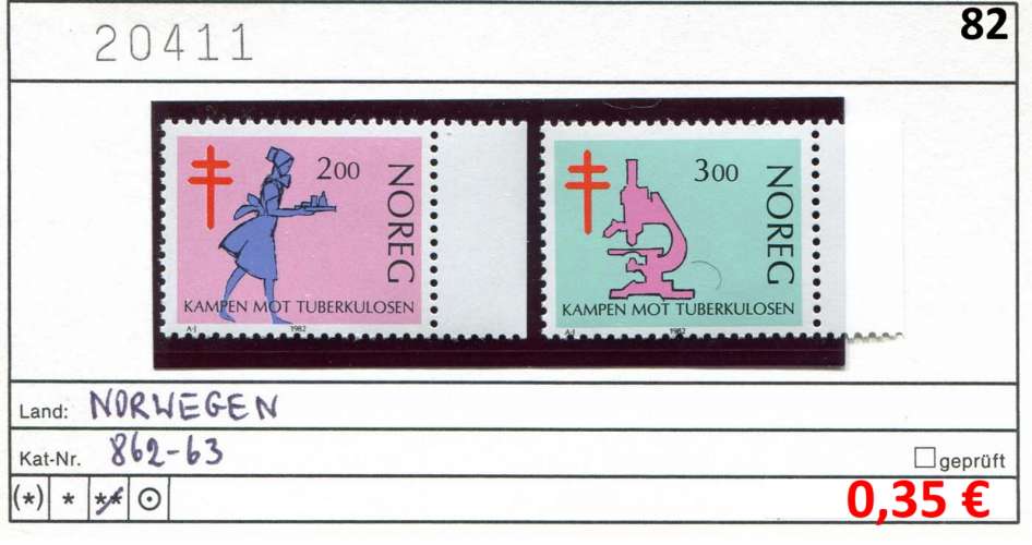 Norvège 1982  - Michel 862-863 - ** neuf mnh - 