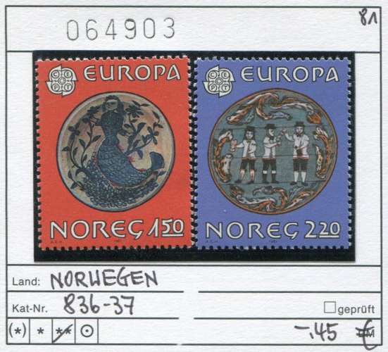 Norvège 1981  - Michel 836-837 - ** neuf mnh - 