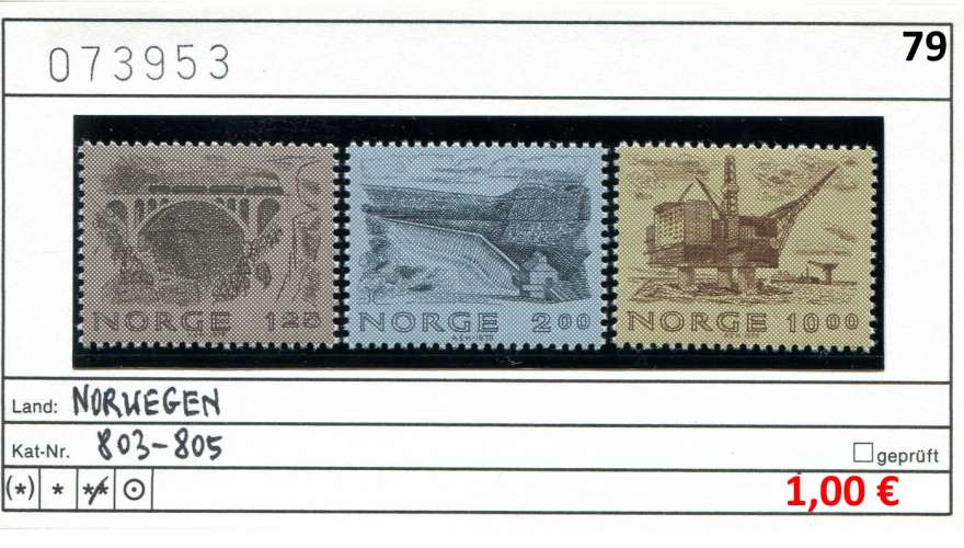 Norvège 1979  - Michel 803-805 - ** neuf mnh - 