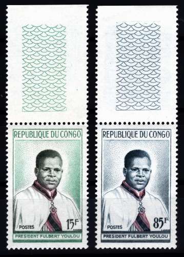 Congo Brazzaville 1960 : n° 137/38** / Président Fulbert Youlou / TB