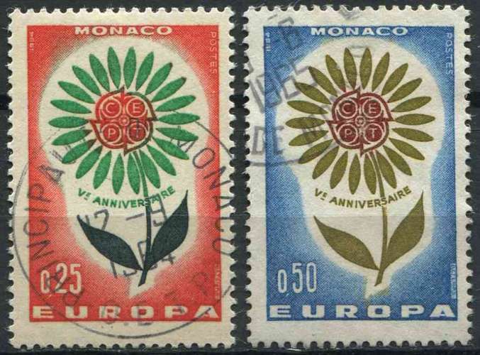 MONACO 1964 OBLITERE N° 652 653 europa