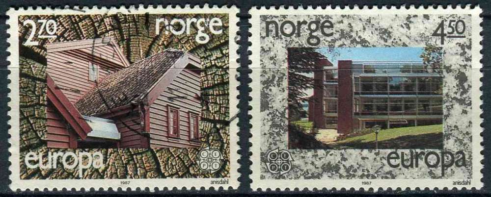 NORVEGE 1987 OBLITERE N° 921 922  europa