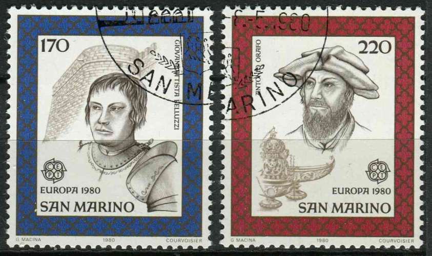 SAINT MARIN 1980 OBLITERE N° 1011 1012 europa