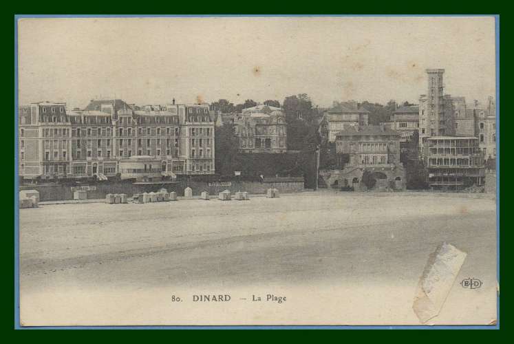 CPA DINARD (35) La Plage, écrite 1916 (voir)