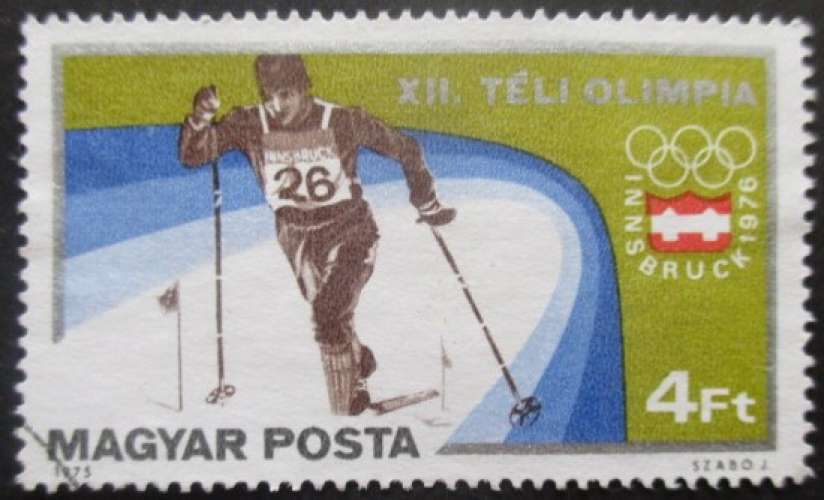 HONGRIE N°2477 Jeux olympiques d'hiver Innsbruck 1976 oblitéré