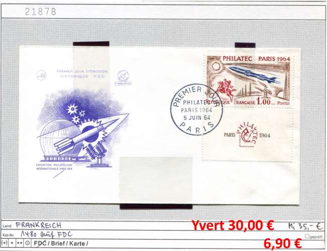 France 1964 - Michel 1480 - Yvert 1422   - sur FDC