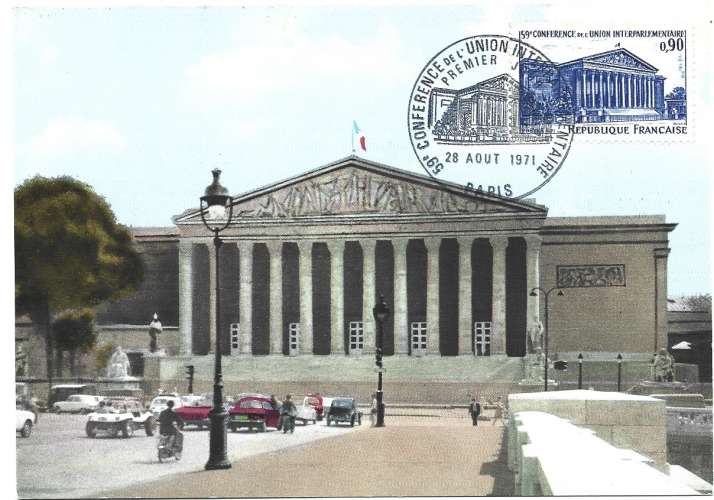 Carte maximum - 1971 - Y & T : 1688 - Assemblée nationale, Palais Bourbon