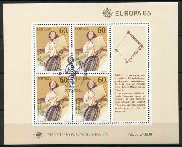 PORTUGAL 1985 OBLITERE BF N° 48 europa