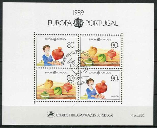 PORTUGAL 1989 OBLITERE BF N° 65 europa