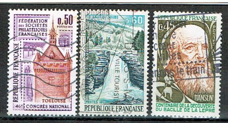 FRANCE 1973 - YT 1763 1764 1767 OBLITÉRÉS.