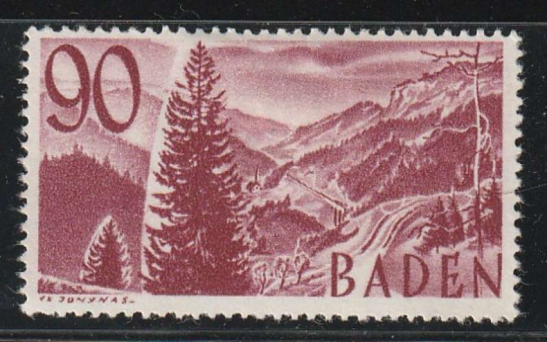 BADE - N°37 nsg (1948) 90p lilas-brun