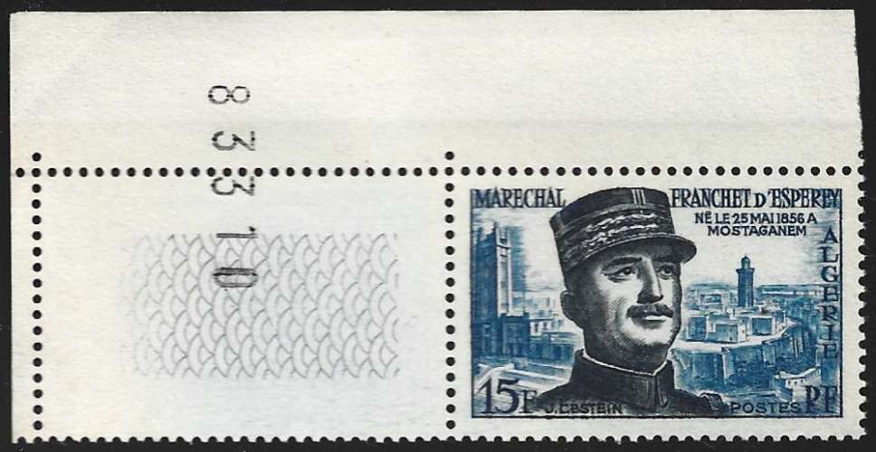 Algérie N° 336 ** MNH Maréchal Franchet d' Esperey 1956