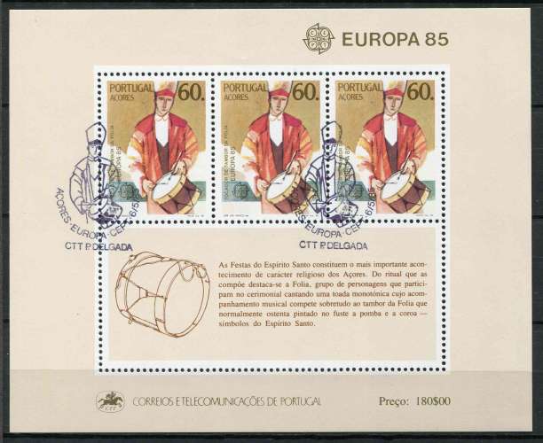 Açores 1985 OBLITERE BF N° 6 europa